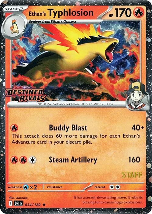 Ethan's Typhlosion (034/182) (Prerelease Staff) [Scarlet & Violet: Destined Rivals] | Exor Games Truro
