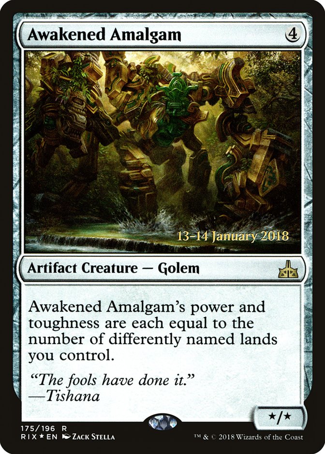 Awakened Amalgam [Rivals of Ixalan Prerelease Promos] | Exor Games Truro