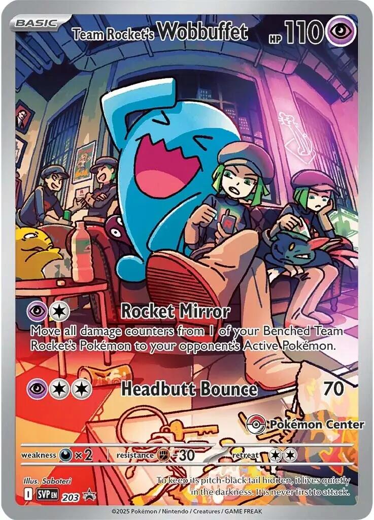 Team Rocket's Wobbuffet (203) (Pokemon Center Exclusive) [Scarlet & Violet: Black Star Promos] | Exor Games Truro