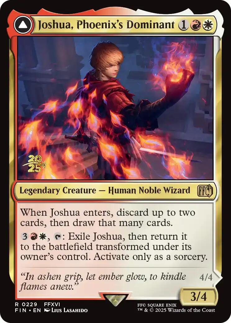 Joshua, Phoenix's Dominant // Phoenix, Warden of Fire [FINAL FANTASY Prerelease Promo] | Exor Games Truro