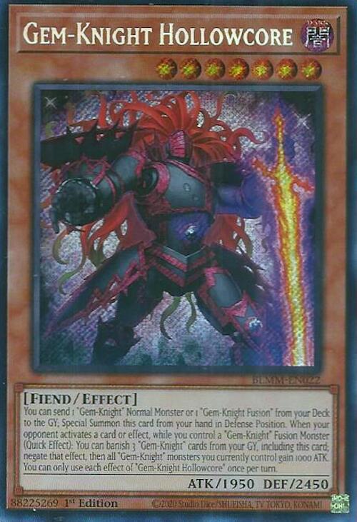Gem-Knight Hollowcore [BLMM-EN022] Secret Rare | Exor Games Truro