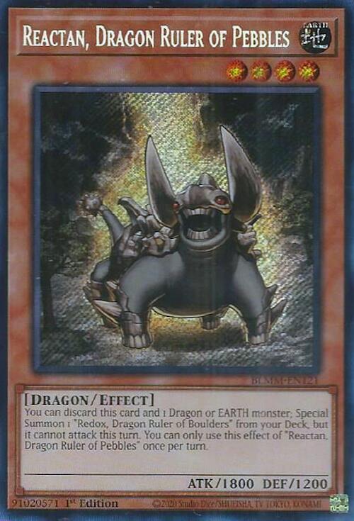 Reactan, Dragon Ruler of Pebbles [BLMM-EN121] Secret Rare | Exor Games Truro