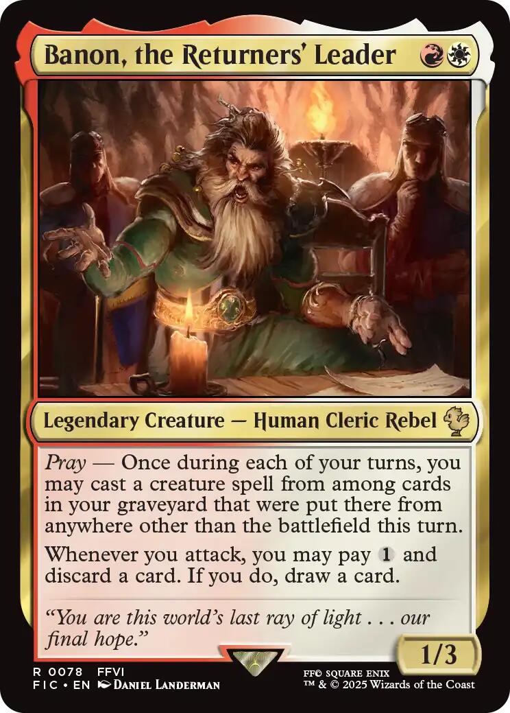 Banon, the Returners' Leader (Surge Foil) [FINAL FANTASY Commander] | Exor Games Truro