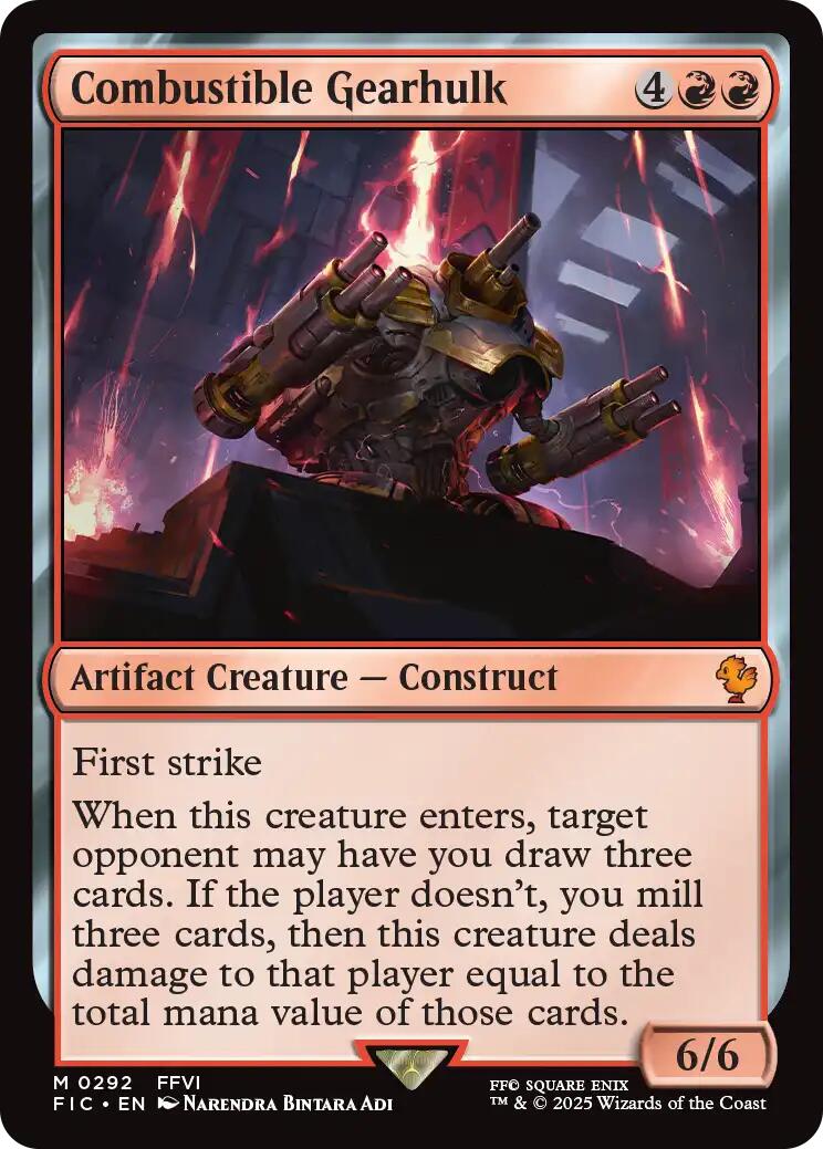 Combustible Gearhulk (Surge Foil) [FINAL FANTASY Commander] | Exor Games Truro