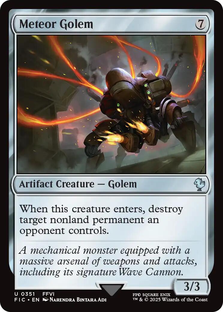 Meteor Golem (Surge Foil) [FINAL FANTASY Commander] | Exor Games Truro