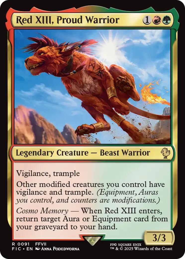 Red XIII, Proud Warrior (Surge Foil) [FINAL FANTASY Commander] | Exor Games Truro