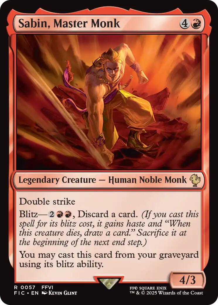 Sabin, Master Monk (Surge Foil) [FINAL FANTASY Commander] | Exor Games Truro