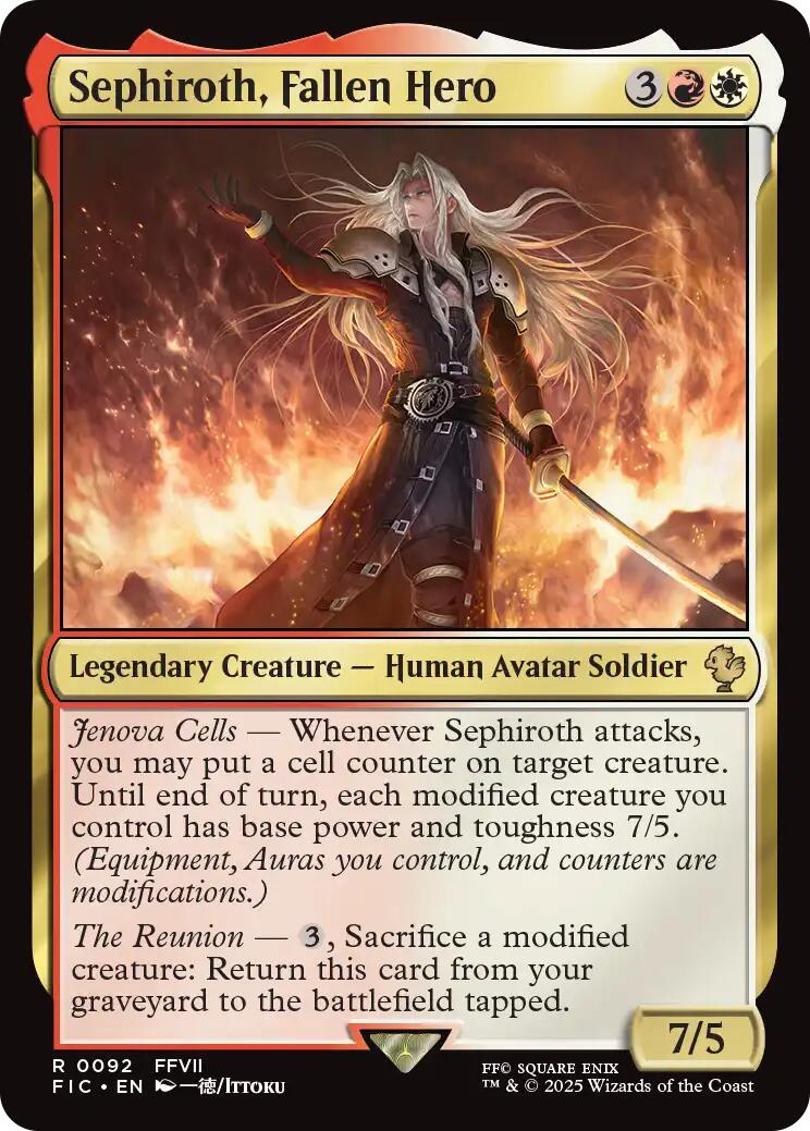 Sephiroth, Fallen Hero (Surge Foil) [FINAL FANTASY Commander] | Exor Games Truro