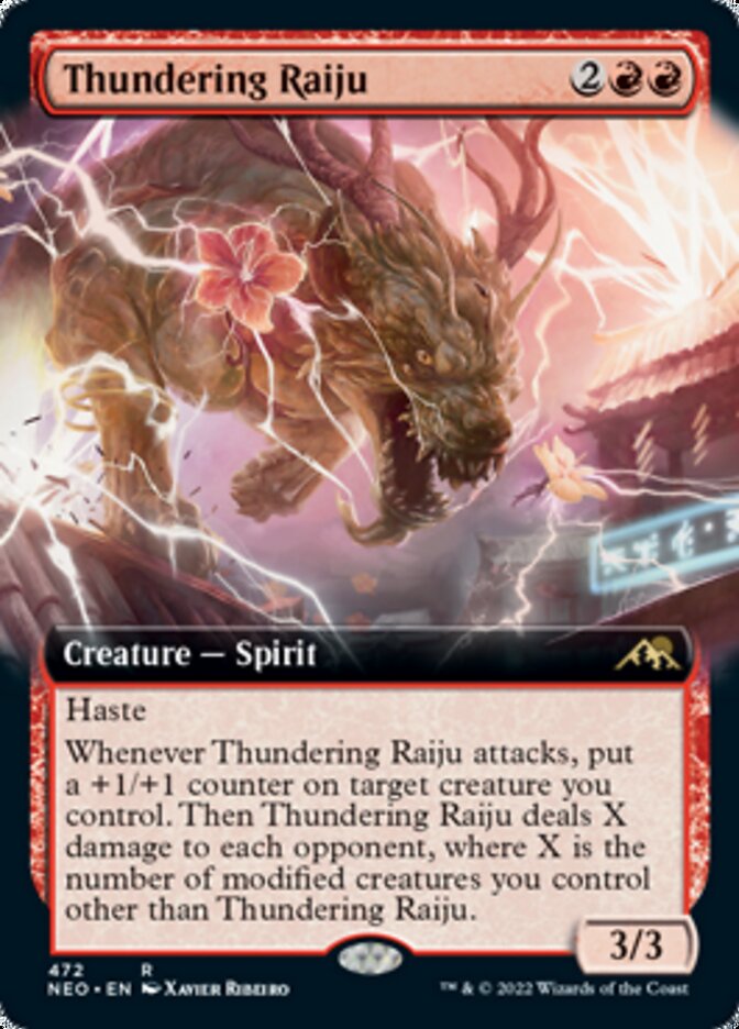 Thundering Raiju (Extended Art) [Kamigawa: Neon Dynasty] | Exor Games Truro