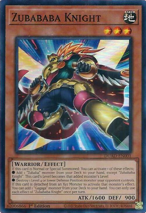 Zubababa Knight [DUAD-EN001] Super Rare | Exor Games Truro
