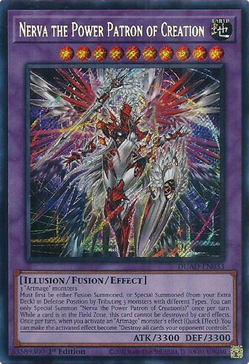 Nerva the Power Patron of Creation [DUAD-EN033] Secret Rare | Exor Games Truro