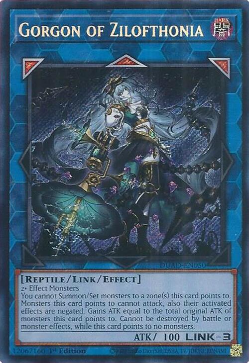 Gorgon of Zilofthonia [DUAD-EN050] Secret Rare | Exor Games Truro