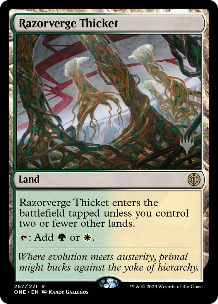 Razorverge Thicket (Promo Pack) [Phyrexia: All Will Be One Promos] | Exor Games Truro