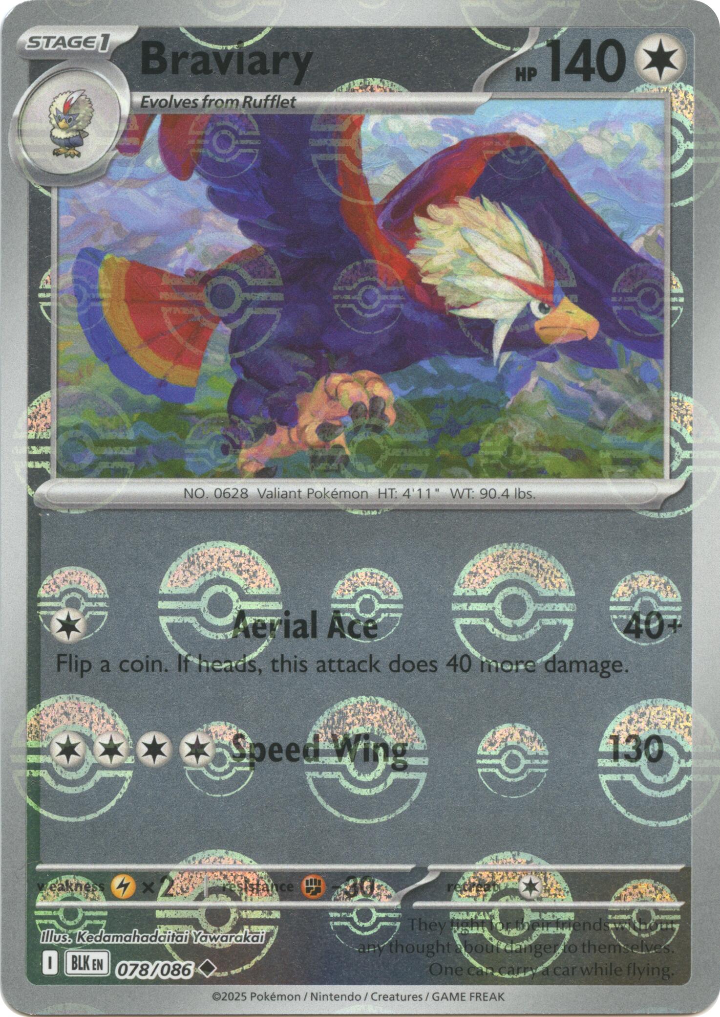 Braviary (078/086) (Poke Ball Pattern) [Scarlet & Violet: Black Bolt] | Exor Games Truro