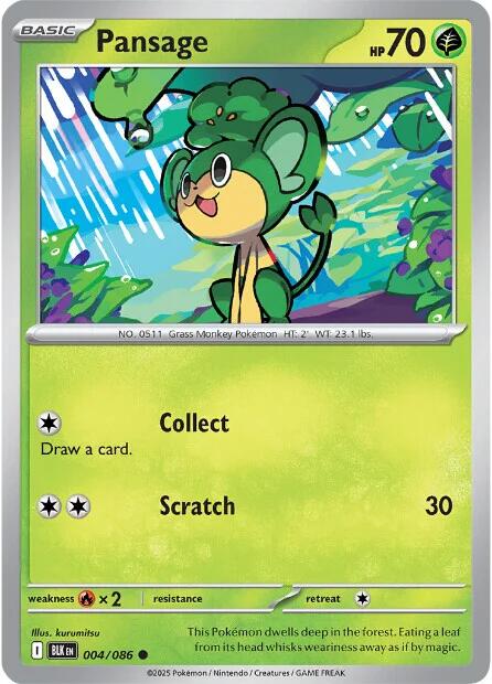 Pansage (004/086) [Scarlet & Violet: Black Bolt] | Exor Games Truro
