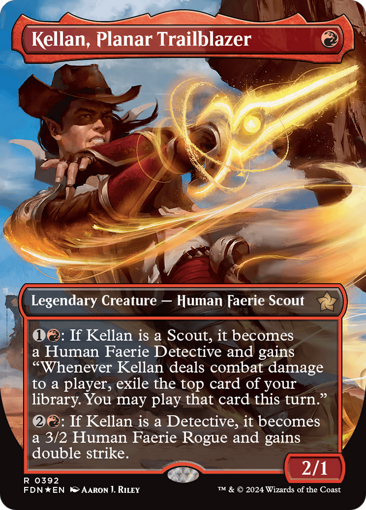 Kellan, Planar Trailblazer (Borderless) (Mana Foil) [Foundations] | Exor Games Truro