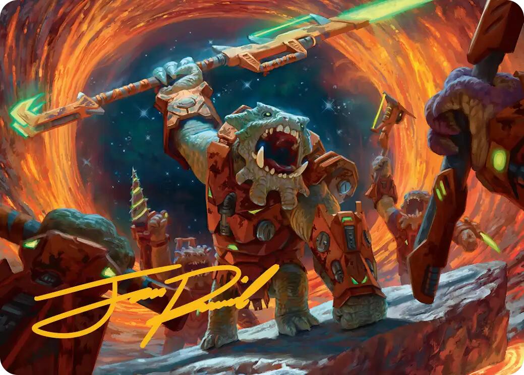 Frontline War-Rager Art Card (Gold-Stamped Signature) [Edge of Eternities Art Series] | Exor Games Truro