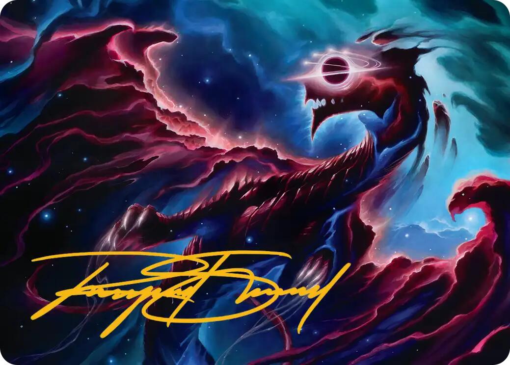Nova Hellkite Art Card (18/54) (Gold-Stamped Signature) [Edge of Eternities Art Series] | Exor Games Truro