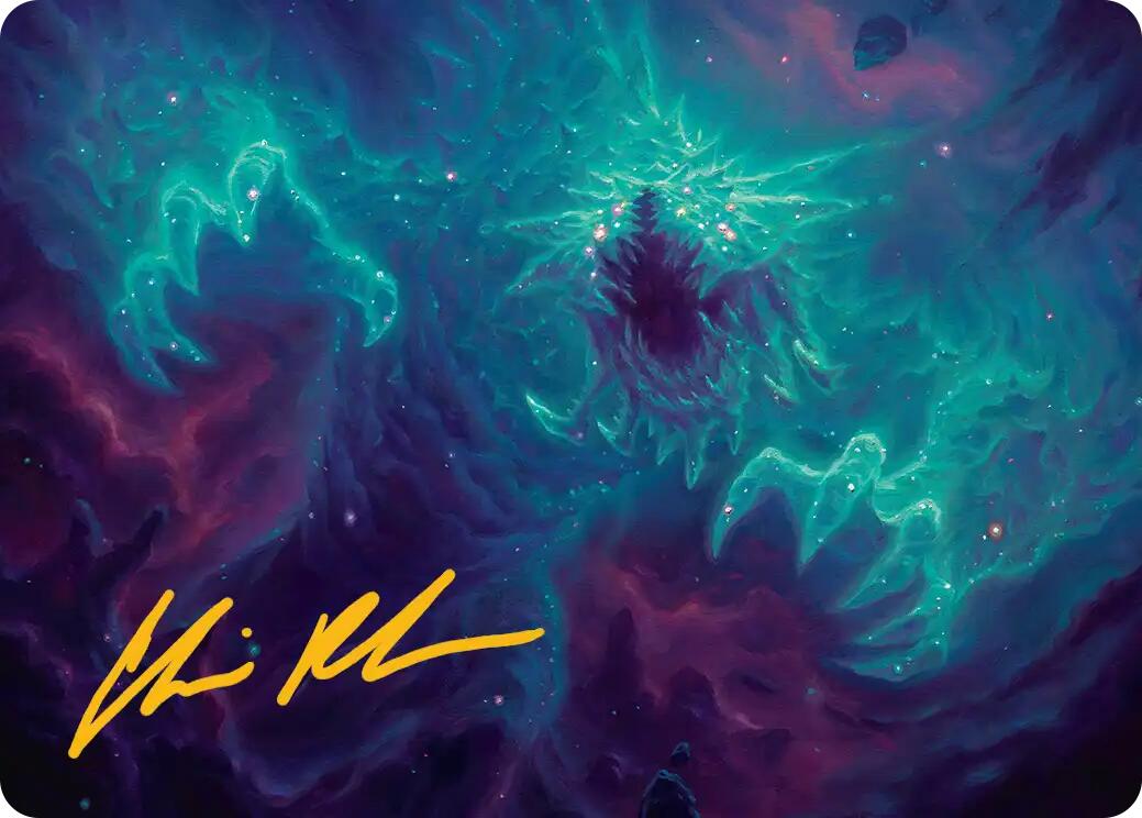 Cosmogoyf Art Card (Gold-Stamped Signature) [Edge of Eternities Art Series] | Exor Games Truro