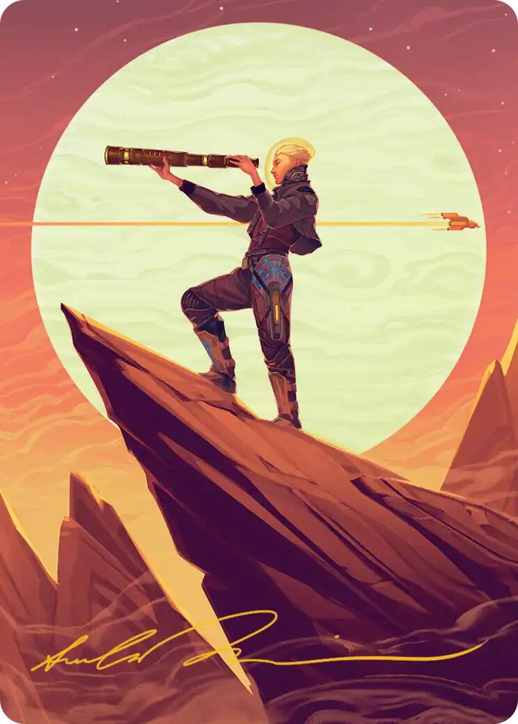 Sami, Wildcat Captain Art Card (Gold-Stamped Signature) [Edge of Eternities Art Series] | Exor Games Truro