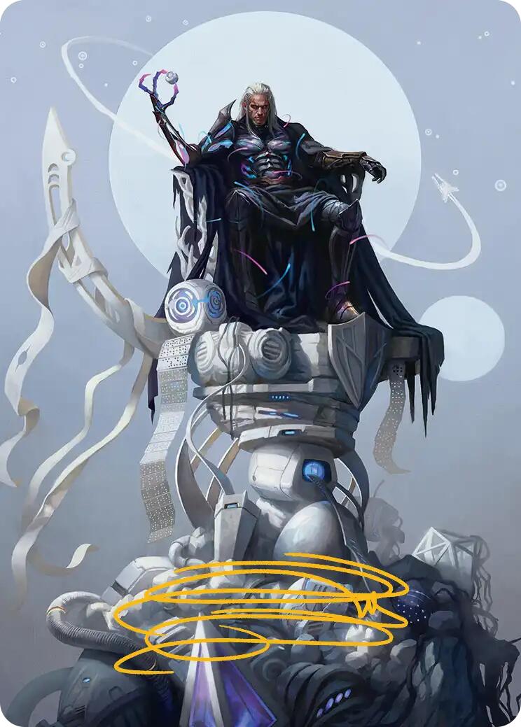 Tezzeret, Cruel Captain Art Card (35/54) (Gold-Stamped Signature) [Edge of Eternities Art Series] | Exor Games Truro