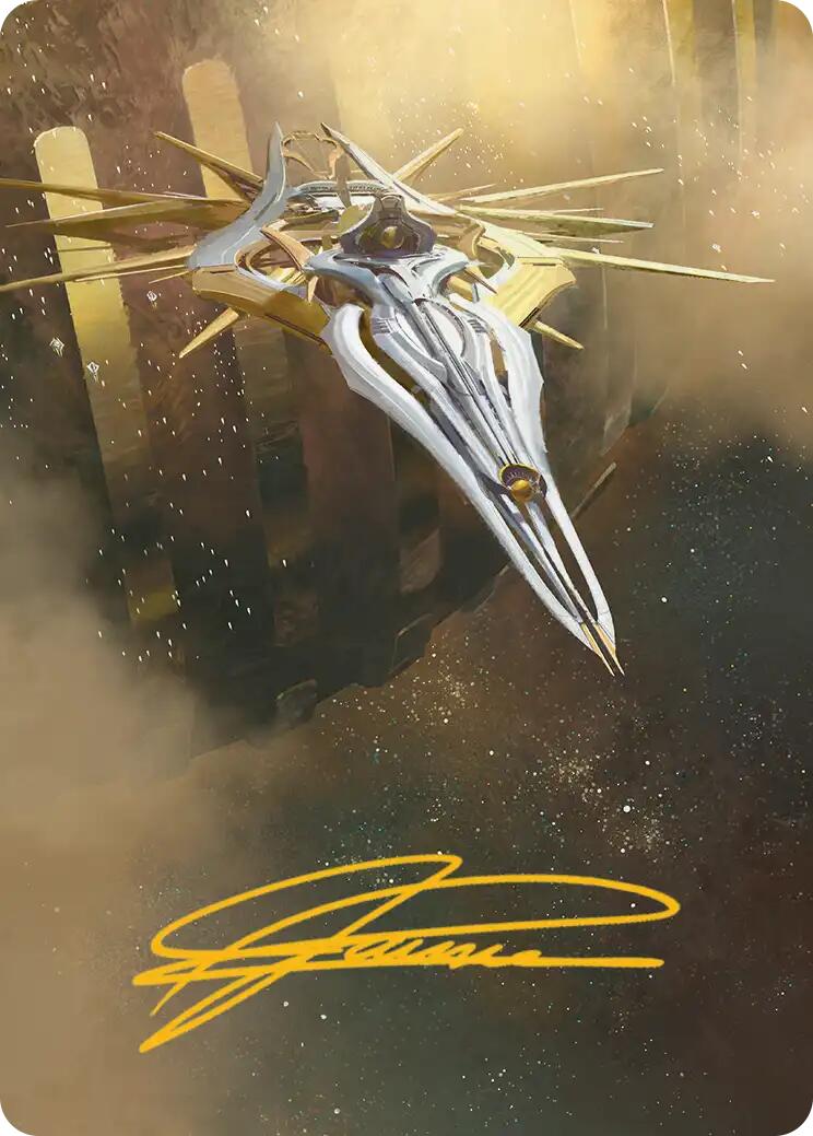 Dawnsire, Sunstar Dreadnought Art Card (Gold-Stamped Signature) [Edge of Eternities Art Series] | Exor Games Truro