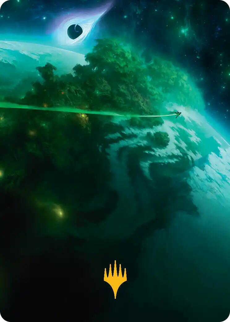 Evendo, Waking Haven Art Card (Gold-Stamped Planeswalker Symbol) [Edge of Eternities Art Series] | Exor Games Truro