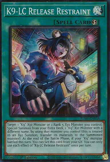 K9-LC Release Restraint (Super Rare) [JUSH-EN038] Super Rare | Exor Games Truro