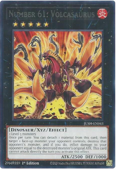 Number 61: Volcasaurus [JUSH-EN043] Rare | Exor Games Truro