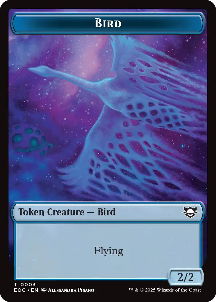 Bird // Golem (0012) Double-Sided Token [Edge of Eternities Commander Tokens] | Exor Games Truro
