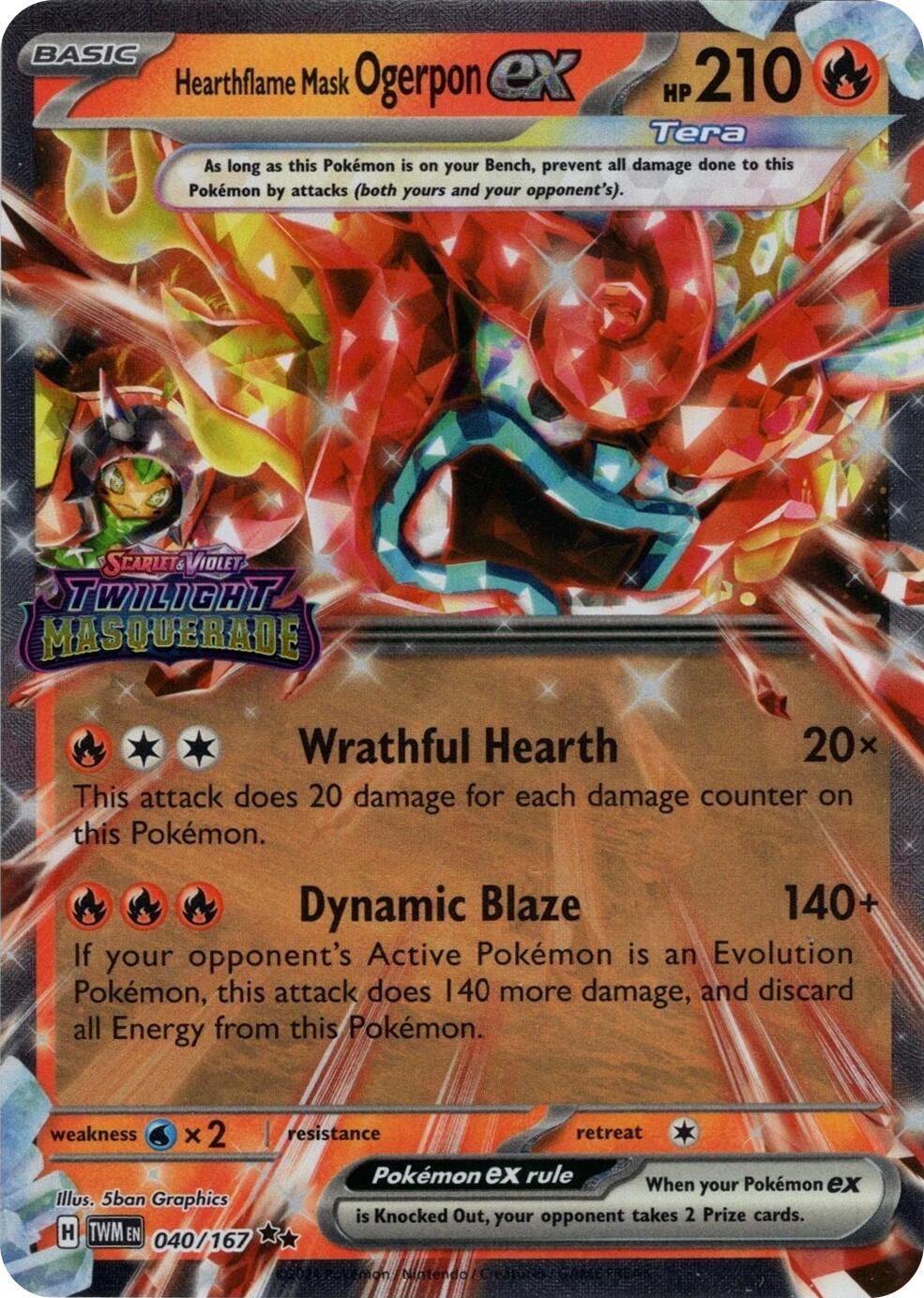Hearthflame Mask Ogerpon ex (040/167) (Stamped) [Miscellaneous Cards] | Exor Games Truro