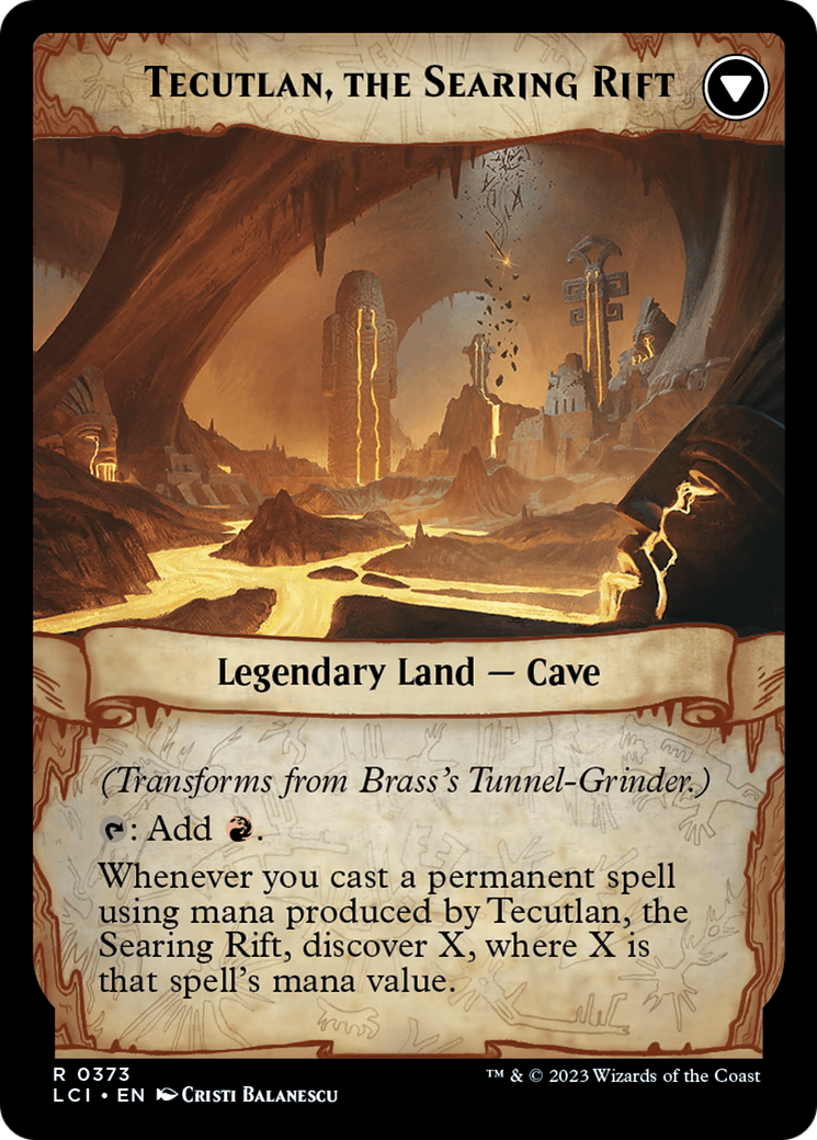 Brass's Tunnel-Grinder // Tecutlan, The Searing Rift (Extended Art) [The Lost Caverns of Ixalan] | Exor Games Truro