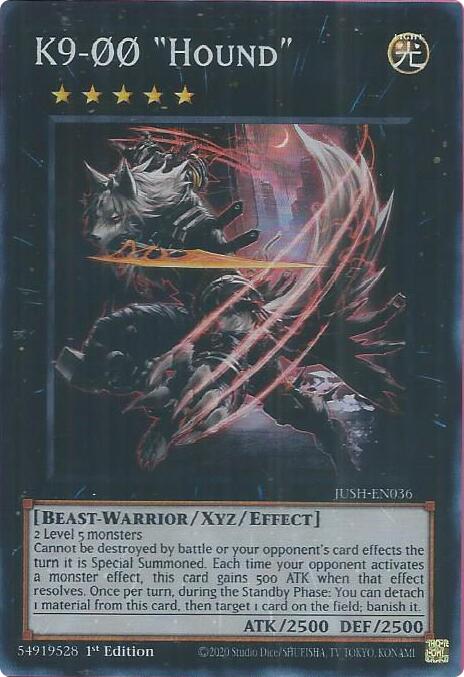K9-00 "Hound" (Super Rare) [JUSH-EN036] Super Rare | Exor Games Truro