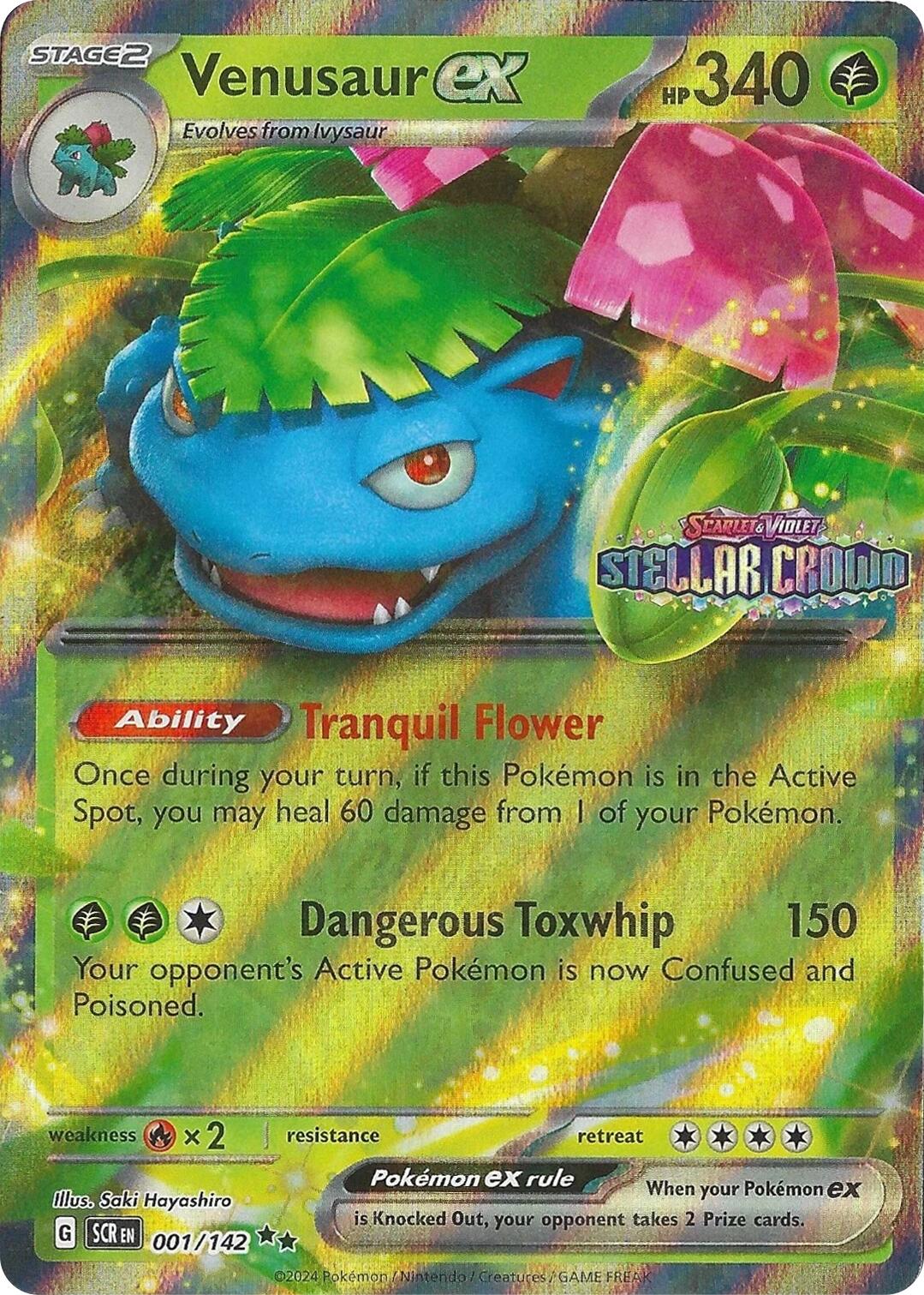 Venusaur ex (001/142) (Stellar Crown Stamp) [Miscellaneous Cards] | Exor Games Truro