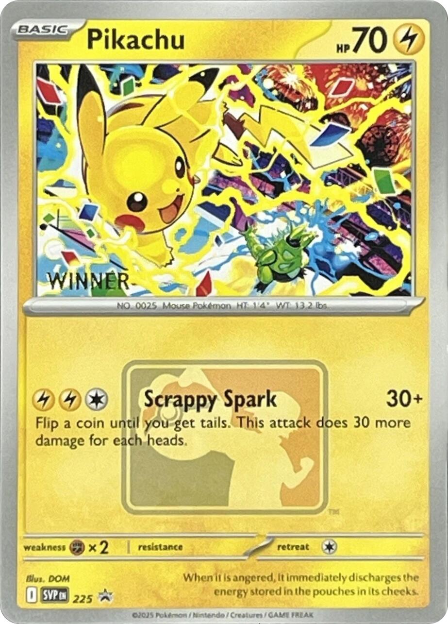 Pikachu (225) (World Championship 2025) [Winner] [Scarlet & Violet: Black Star Promos] | Exor Games Truro