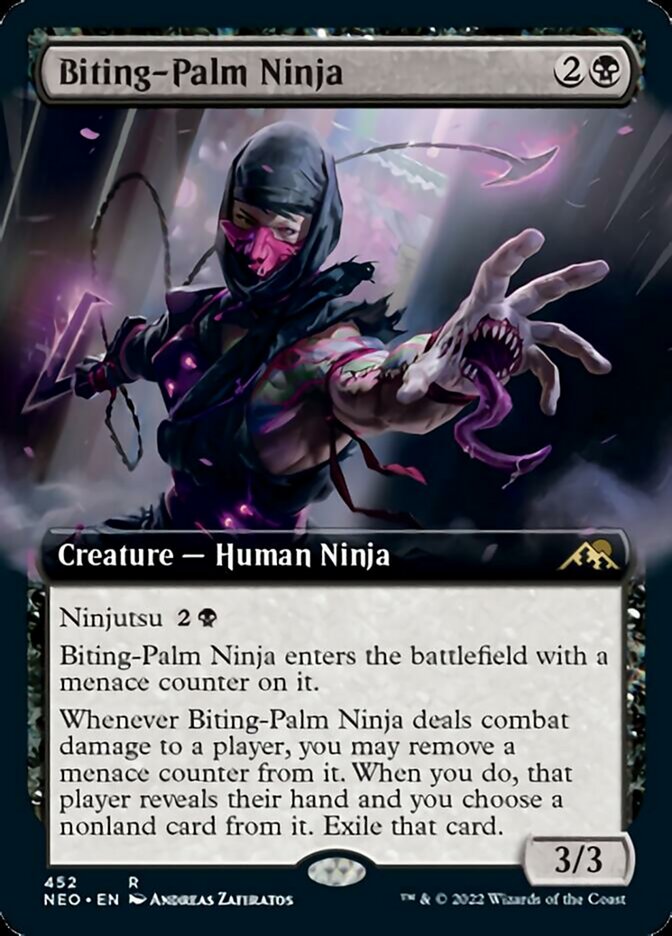 Biting-Palm Ninja (Extended Art) [Kamigawa: Neon Dynasty] | Exor Games Truro