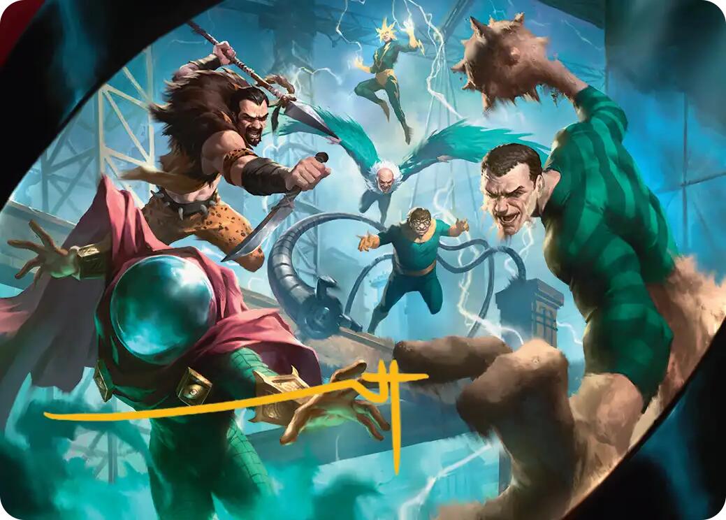 Behold the Sinister Six! Art Card (7/54) (Gold-Stamped Signature) [Marvel's Spider-Man Art Series] | Exor Games Truro
