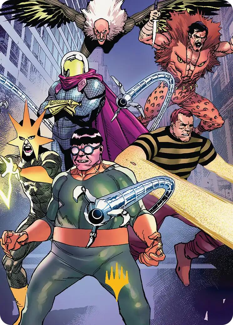 Behold the Sinister Six! Art Card (45/54) (Gold-Stamped Planeswalker Symbol) [Marvel's Spider-Man Art Series] | Exor Games Truro