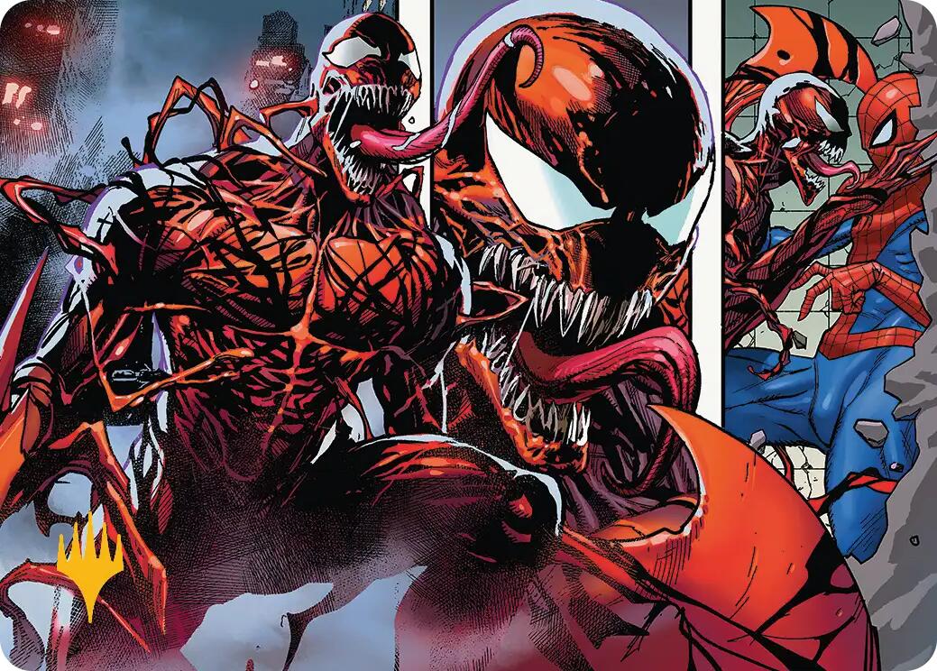 Carnage, Crimson Chaos Art Card (Gold-Stamped Planeswalker Symbol) [Marvel's Spider-Man Art Series] | Exor Games Truro
