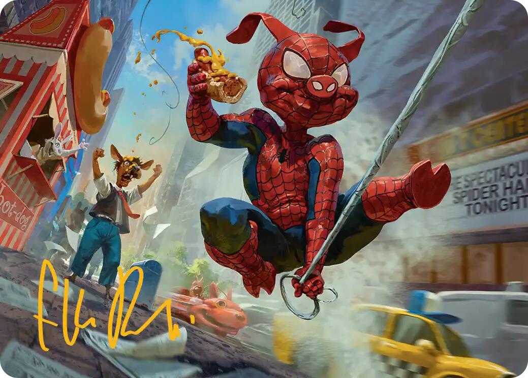 Spider-Ham, Peter Porker Art Card (Gold-Stamped Signature) [Marvel's Spider-Man Art Series] | Exor Games Truro