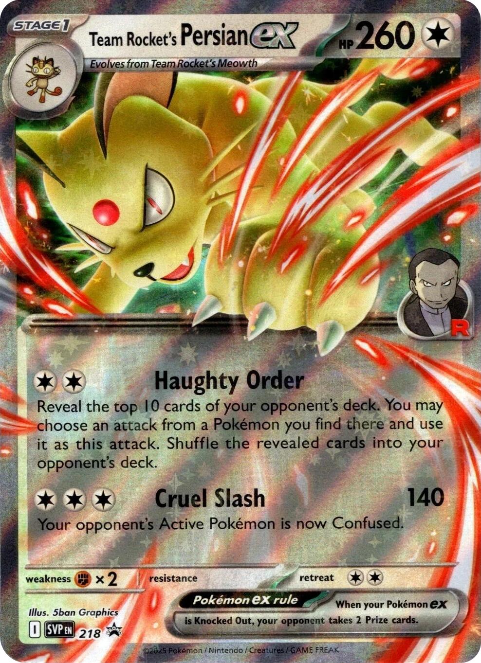 Team Rocket's Persian ex (218) [Scarlet & Violet: Black Star Promos] | Exor Games Truro