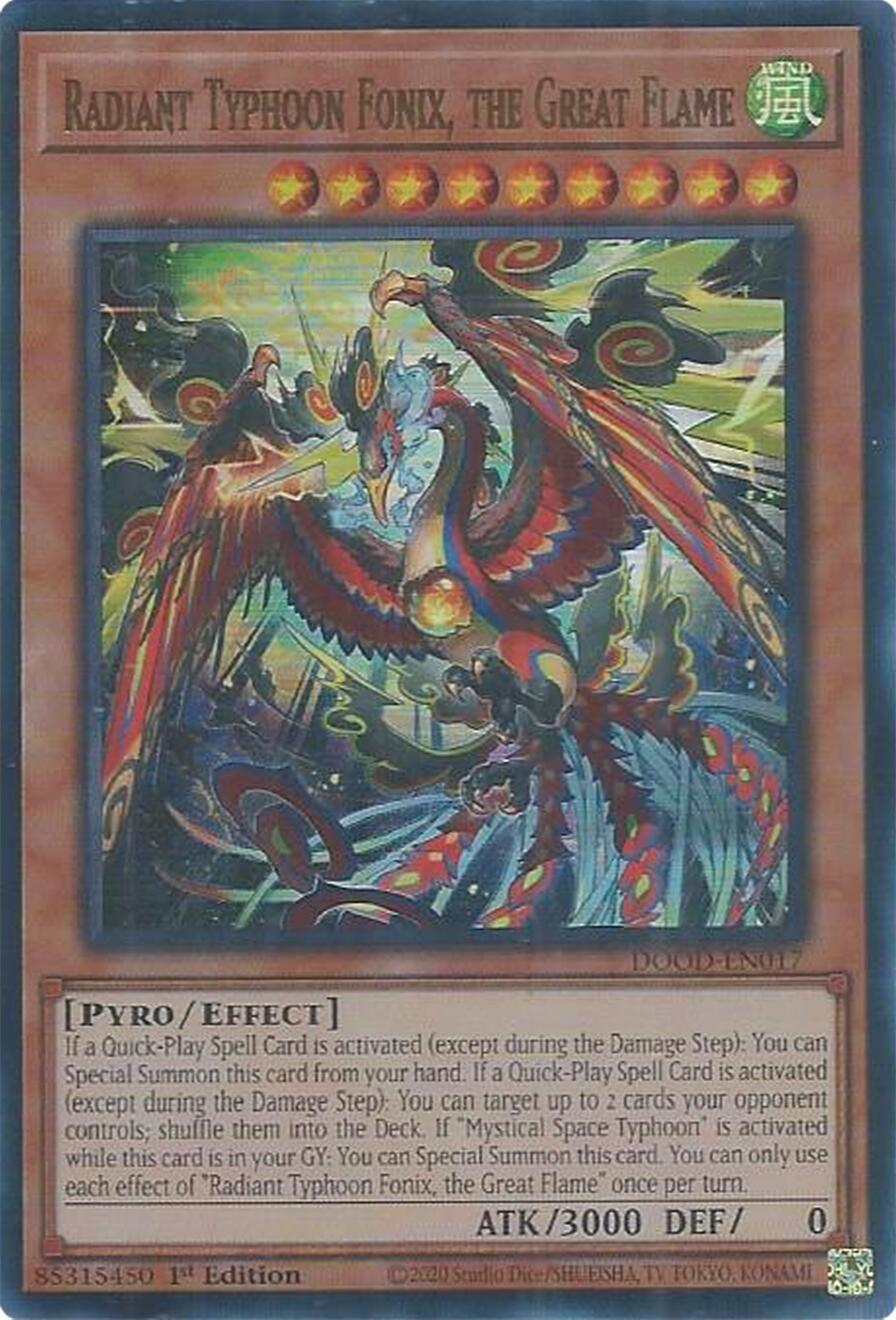 Radiant Typhoon Fonix, the Great Flame [DOOD-EN017] Ultra Rare | Exor Games Truro