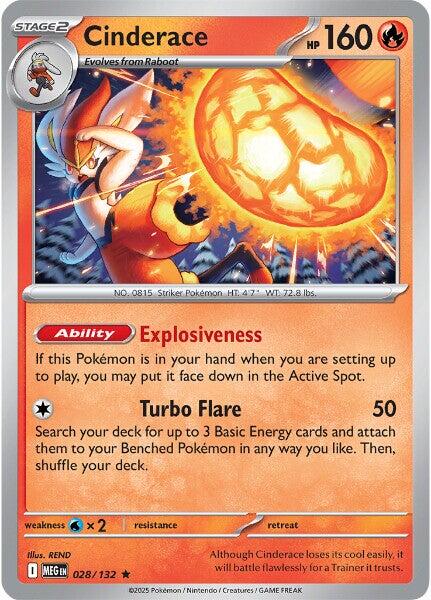 Cinderace (028/132) [Mega Evolutions: Base Set] | Exor Games Truro