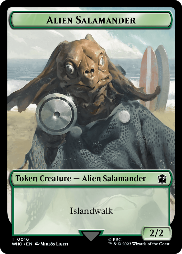 Human Noble // Alien Salamander Double-Sided Token [Doctor Who Tokens] | Exor Games Truro
