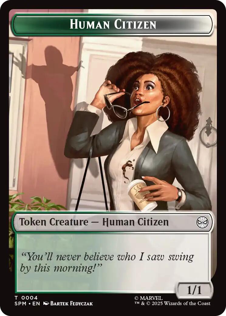 Human Citizen // Treasure Double-Sided Token [Marvel's Spider-Man Tokens] | Exor Games Truro