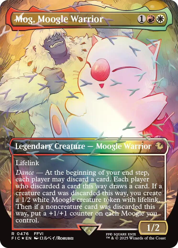Mog, Moogle Warrior (Borderless) (Chocobo Track Foil) [FINAL FANTASY Commander] | Exor Games Truro