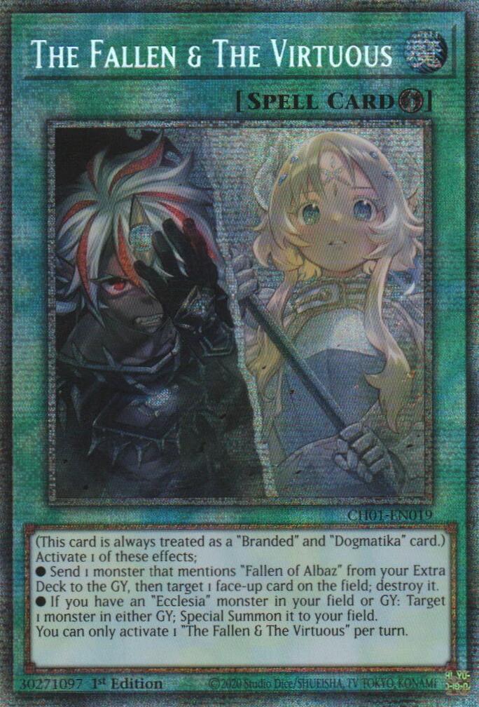 The Fallen & The Virtuous (Starlight Rare) [CH01-EN019] Starlight Rare | Exor Games Truro