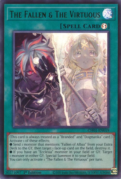 The Fallen & The Virtuous [CH01-EN019] Ultra Rare | Exor Games Truro