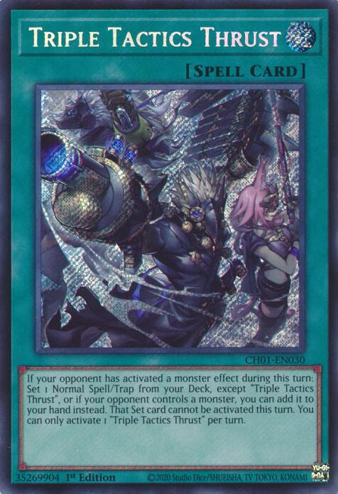 Triple Tactics Thrust (Secret Rare) [CH01-EN030] Secret Rare | Exor Games Truro