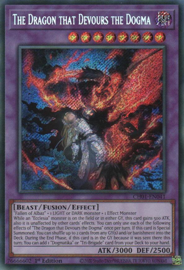 The Dragon that Devours the Dogma (Secret Rare) [CH01-EN041] Secret Rare | Exor Games Truro